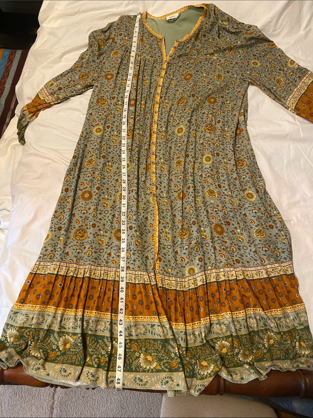 Spell Yellow Rose Lady Untamed Button Down Midi Dress - Picture 9 of 12
